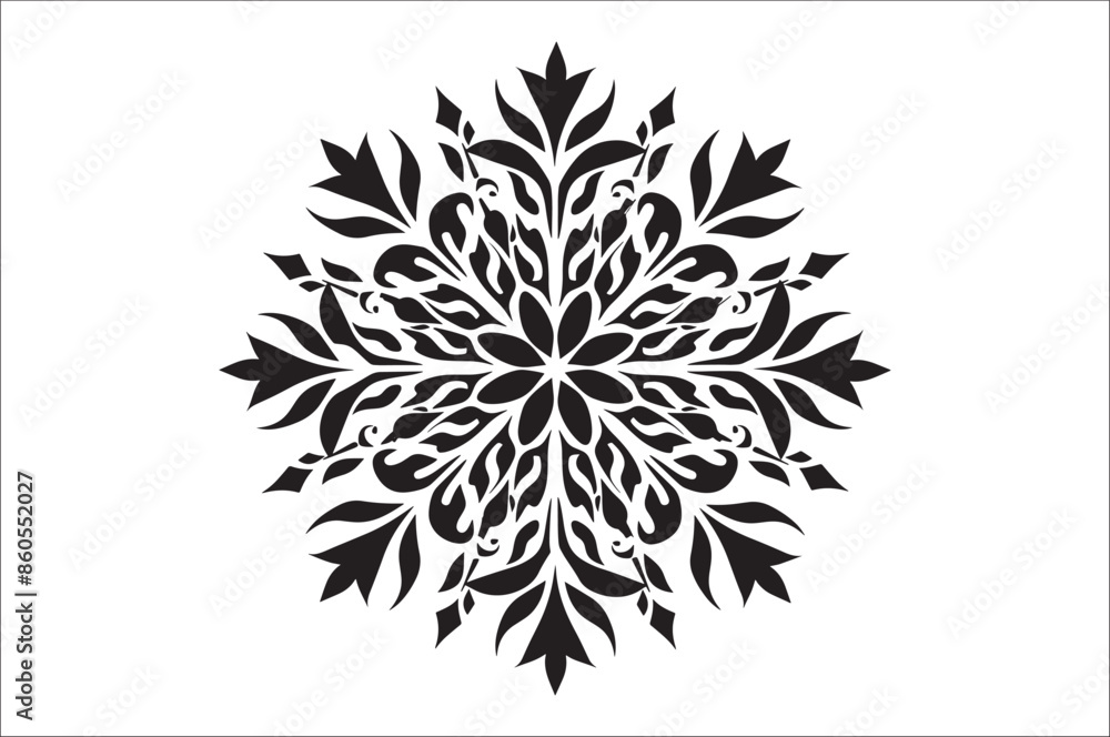Poster snowflake silhouettes collection isolated on white background. flat snowflake icons, nice element fo