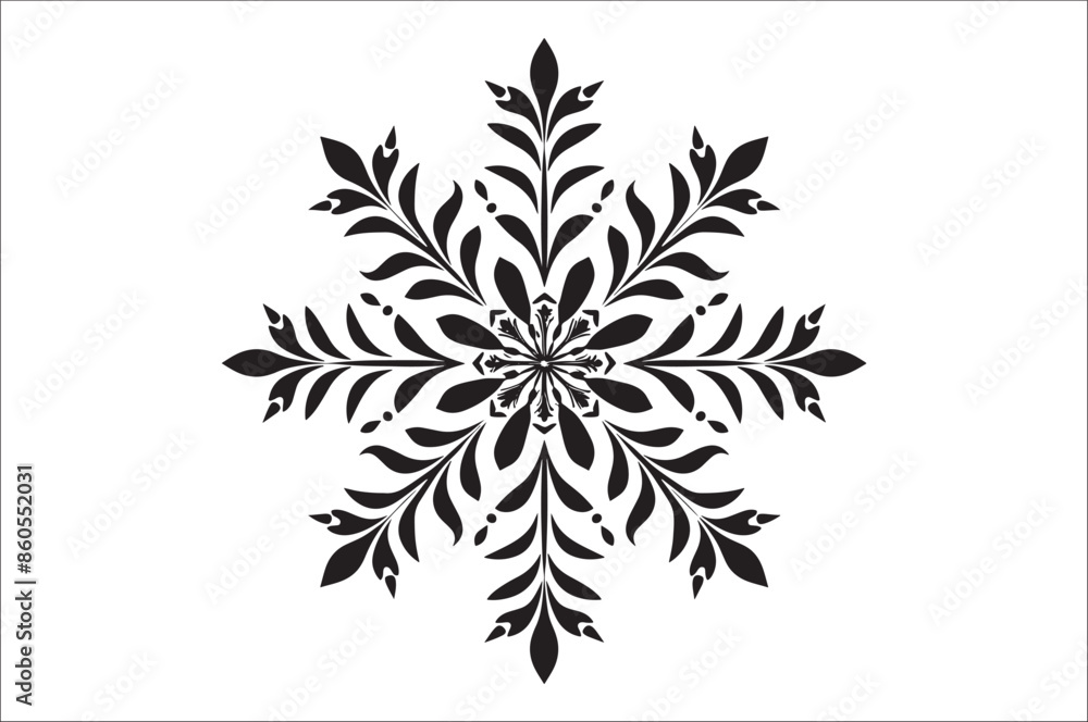 Poster snowflake silhouettes collection isolated on white background. flat snowflake icons, nice element fo