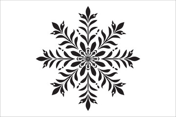 snowflake silhouettes collection isolated on white background. Flat snowflake icons, Nice element for Christmas banner.
