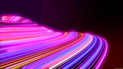 purple neon lines glowing lights, time-lapse background