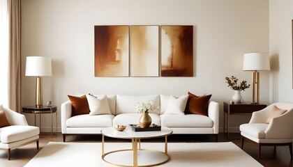 white and gold theme modern interior design