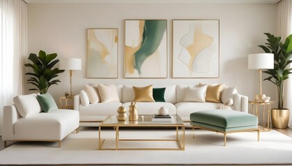 white and gold theme modern interior design