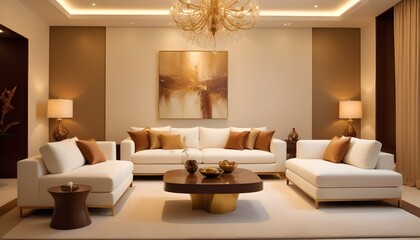 white and gold theme modern interior design