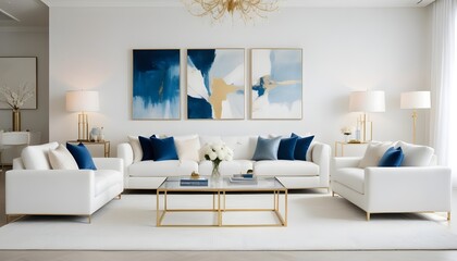 white and gold theme modern interior design