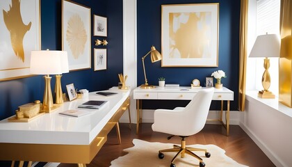 white and gold theme modern interior design