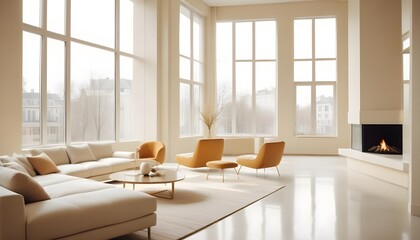 Fototapeta premium white and gold theme modern interior design