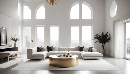 white and gold theme modern interior design