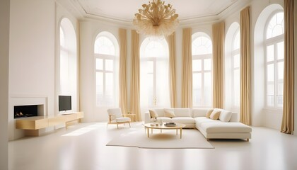 white and gold theme modern interior design