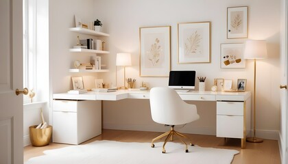 white and gold theme modern interior design