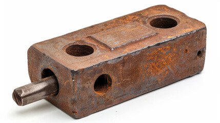 Dolly block for supporting metal during hammering isolated on white background