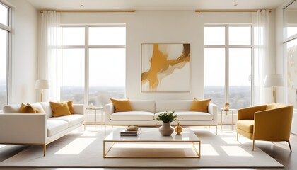 white and gold theme modern interior design