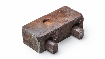 Dolly block for supporting metal during hammering isolated on white background