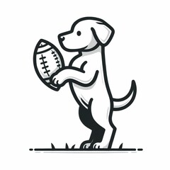 Obraz premium Dog playing football