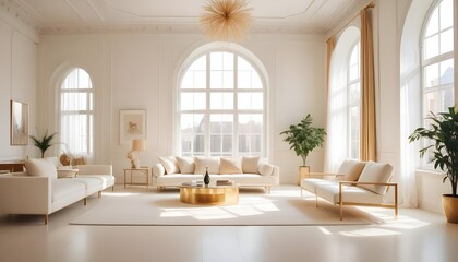 Fototapeta premium white and gold theme modern interior design