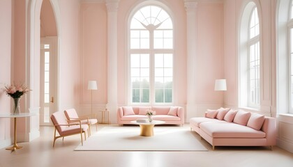 Fototapeta premium white and gold theme modern interior design