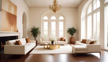 white and gold theme modern interior design