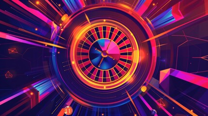 Vibrant Roulette Wheel for Casino Website Generative AI