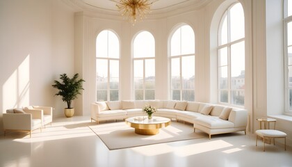 white and gold theme modern interior design