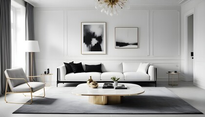 white and gold theme modern interior design