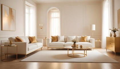 white and gold theme modern interior design