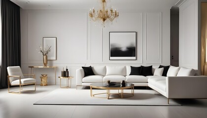 white and gold theme modern interior design