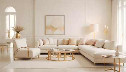 white and gold theme modern interior design