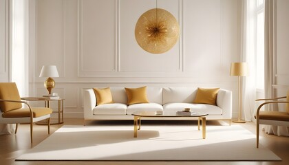white and gold theme modern interior design