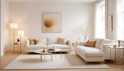 white and gold theme modern interior design