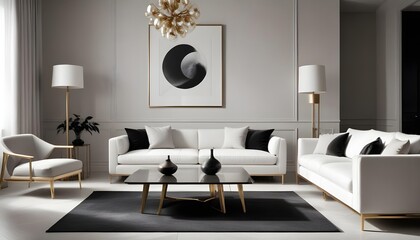 white and gold theme modern interior design