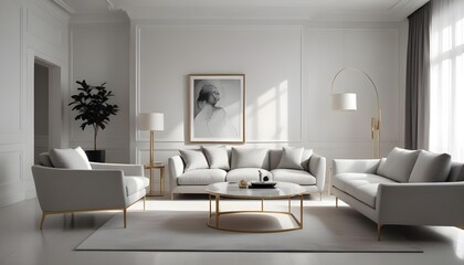 white and gold theme modern interior design