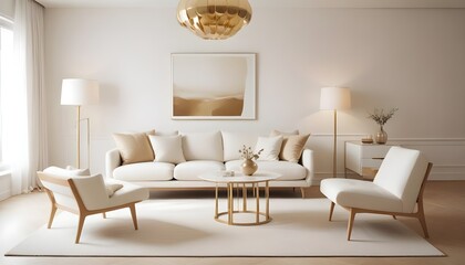 white and gold theme modern interior design