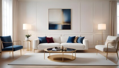 white and gold theme modern interior design