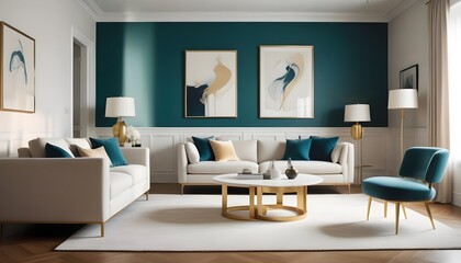white and gold theme modern interior design