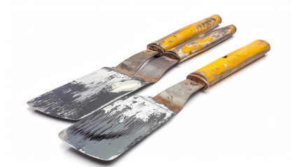 Body filler spreaders for applying body filler isolated on white background