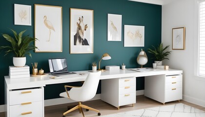 white and gold theme modern interior design
