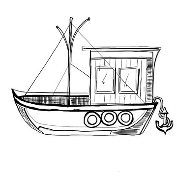 Xilogravura barco
