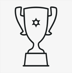 Championship Trophy Logo illustration on a White Background