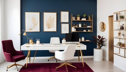 white and gold theme modern interior design