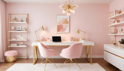 white and gold theme modern interior design