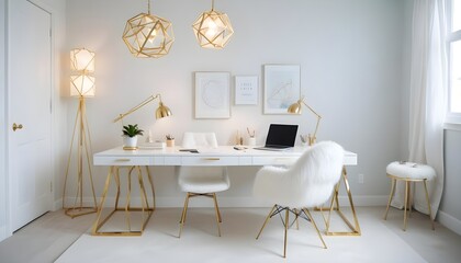 white and gold theme modern interior design