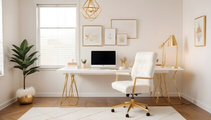 white and gold theme modern interior design