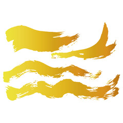 和風素材　筆で描かれた金色の線のイラスト　ベクター