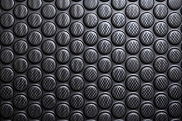 Close Up of a Black Rubber Surface With Circular Pattern. Generative AI
