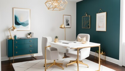white and gold theme modern interior design