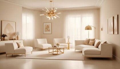 white and gold theme modern interior design
