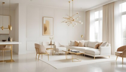 white and gold theme modern interior design