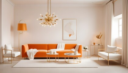 white and gold theme modern interior design
