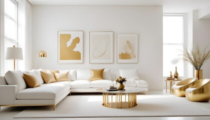 white and gold theme modern interior design
