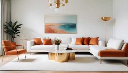 white and gold theme modern interior design