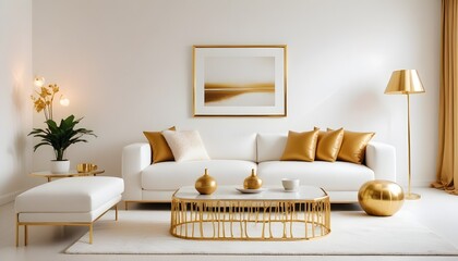 white and gold theme modern interior design